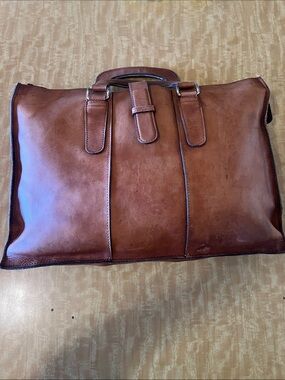 Source Unknown Tan Leather Briefcase - Classic Men’s Carryall